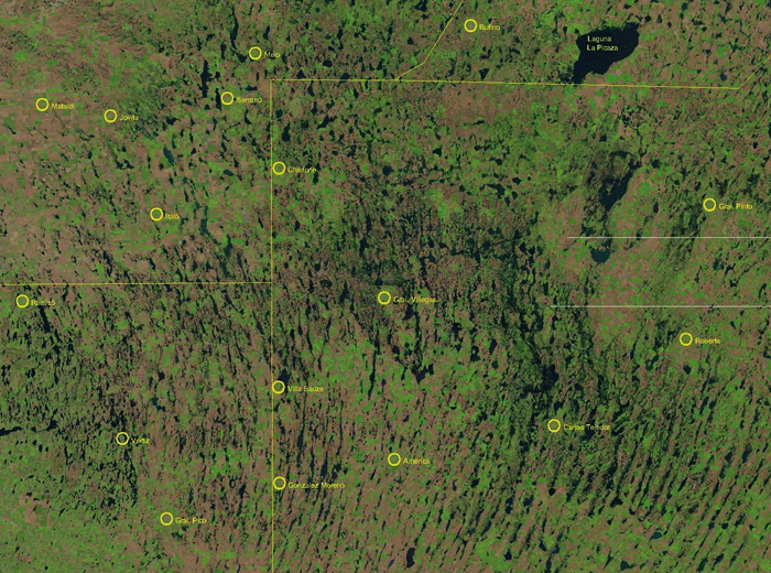 Anegamiento en el sur de Cordoba y Santa Fe, noroeste de Buenos Aires y noreste de la Pampa